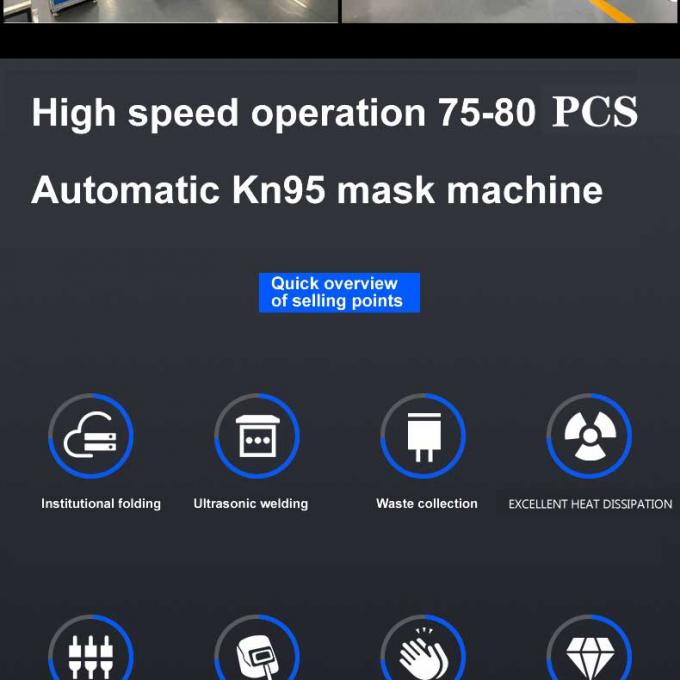 Máscara global de la garantía 100-120pcs/min n 95 que hace la máscara de la máquina de la máquina kn95 que hace la fabricación de la máquina de la máscara del kn 95